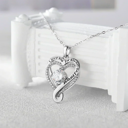 📿Engraved Heart Necklace with Wooden Box